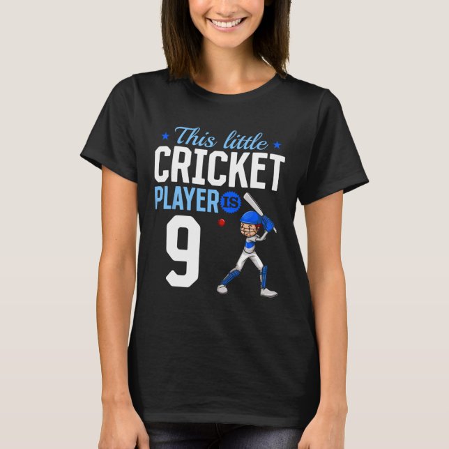 9-årsdag cricket spelare  t shirt (Framsida)