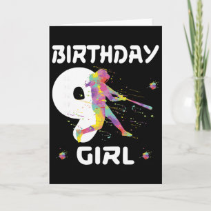 9-årsdag Mjukis Nio 9 År Gammal Flicka Kort
