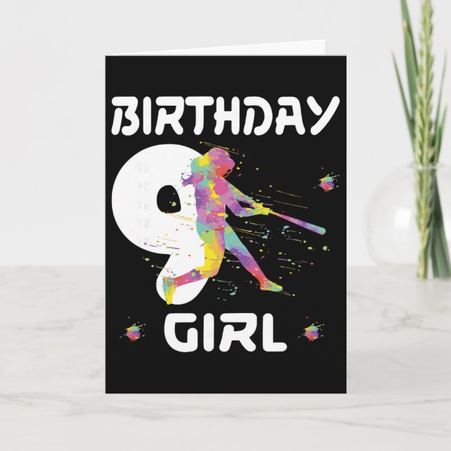 9-årsdag Mjukis Nio 9 År Gammal Flicka  Kort (Framsida)