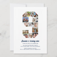 9-årsdag Nummer 9 Anpassad fotokollage