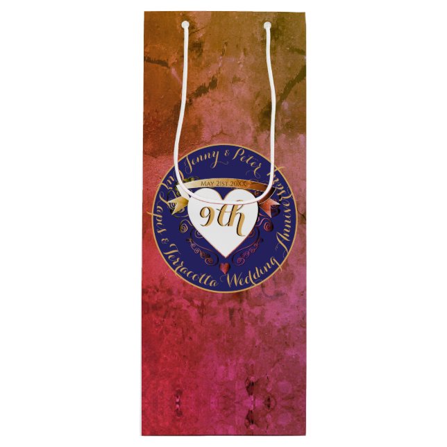 9-årsjubiléet Terracotta & Lapis Gift Bag (Framsidan)