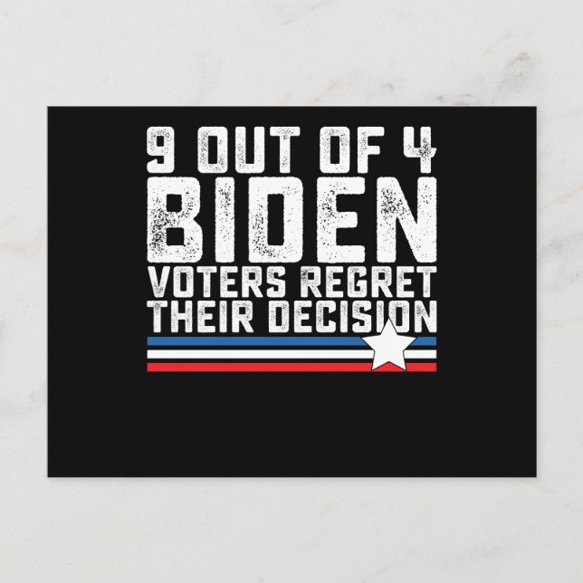 9 av 4 Biden-väljare ångrar sitt beslut Vykort (Framsida)