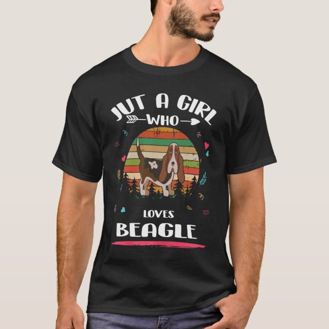 9 Bara en tjej som älskar Beagle 70 T Shirt (Framsida)
