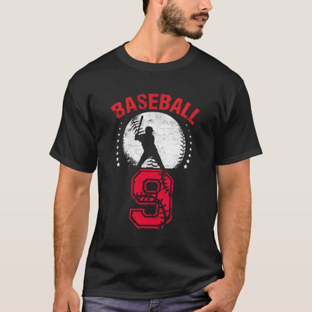 9 Baseball 9 T Shirt (Framsida)