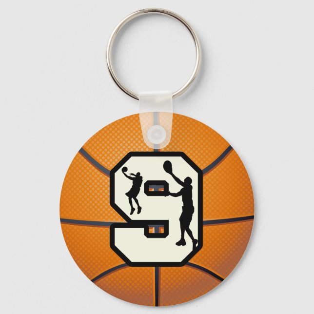 9 basketboll och spelare nyckelring (Framsida)