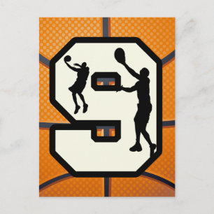 9 basketboll och spelare vykort