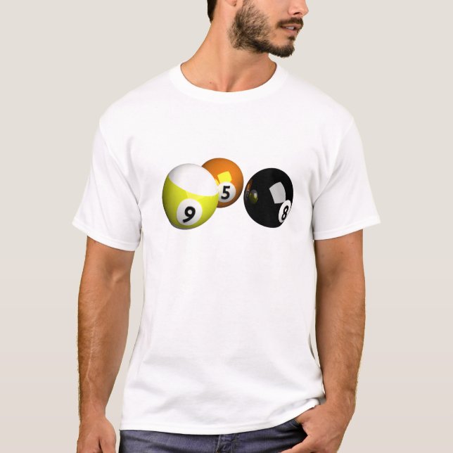 9 bassängbollar för boll 3D Tee (Framsida)
