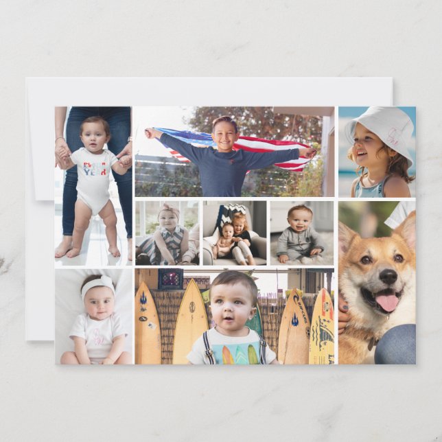 9 Bild Photo Collage Inbjudningar (Framsida)