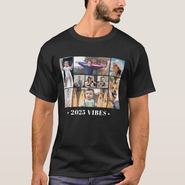 9 Bild Photo Collage Vibes T Shirt (Framsida)