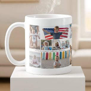 9 bildcollage Kärlek till dig Mamma Barn Namn Kaffemugg