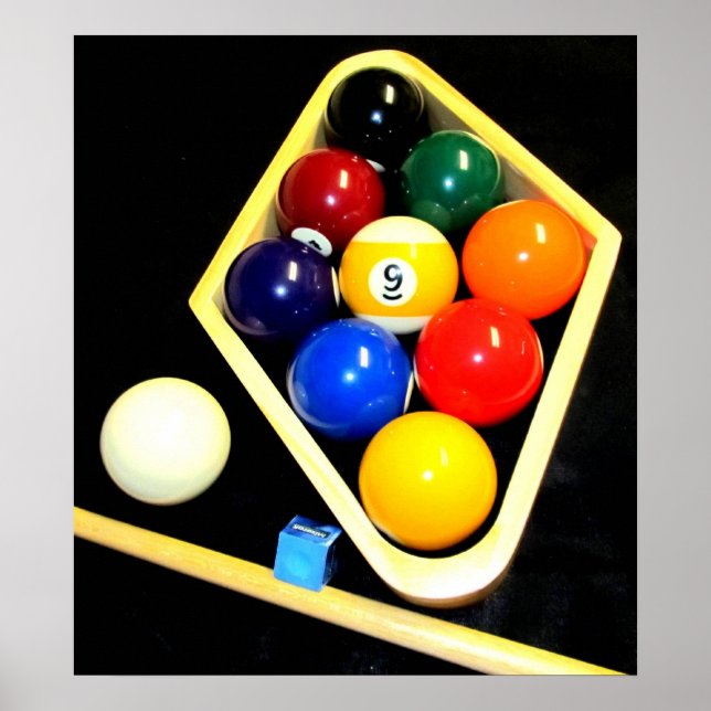 9 BOLL BILLIARDS BASSÄNG ART POSTER (Framsidan)