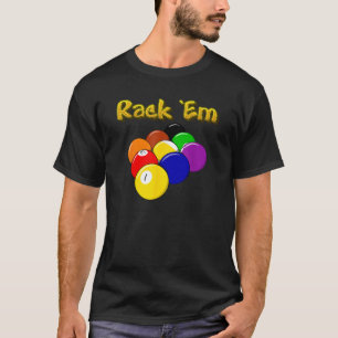 9 Boll Rack Em T Shirt Billiards Bassäng Bord Game