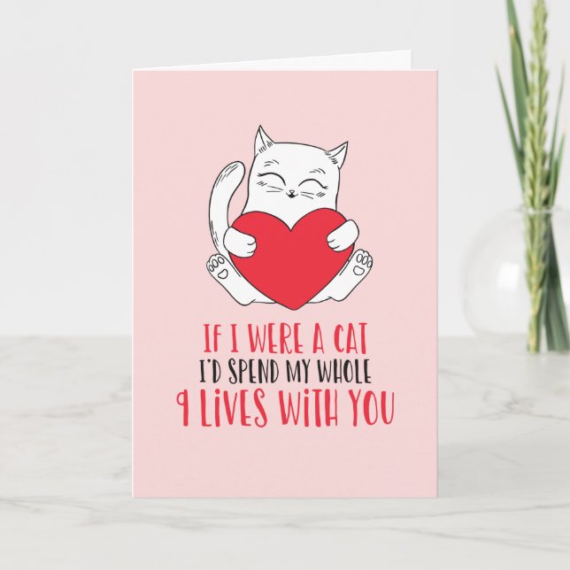 9 bor med dig Cute Pun Funny Valentines day Helgkort (Framsida)