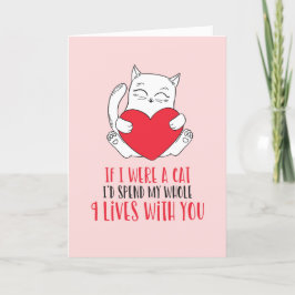 9 bor med dig Cute Pun Funny Valentines day Helgkort