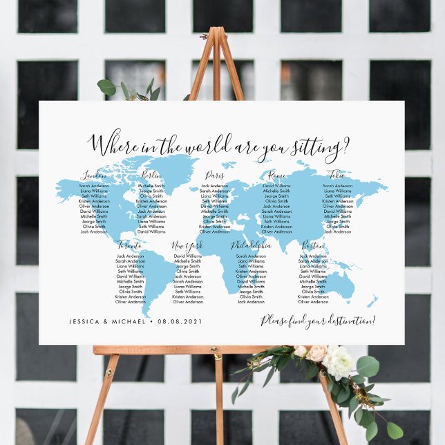 9 Bord Destinations Världskarta Sittplatskarta Poster (Skapare uppladdad)