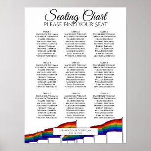 9 Bord Regnbåge Gay pride Bröllop Poster