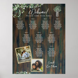 9 Bord Rustic Wood Gypsophila PHOTO SEATING Foam Poster