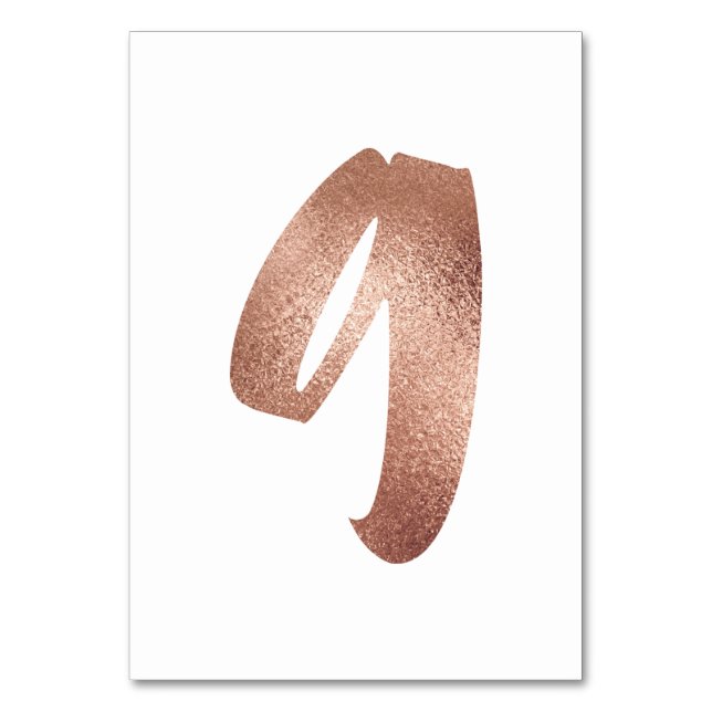 9 Bordsnummer Vit metall Rosa ros Guld (Framsidan)