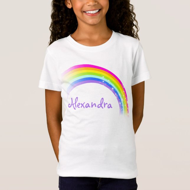 9 brev, regnbågsflickor, övre t-shirt (Framsida)