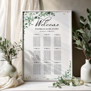 9 Bröllop-sätesdiagram för Bord Poster