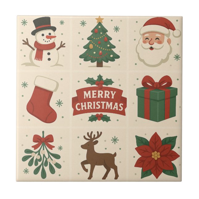 9 Cute Merry Christmas Images Kakelplatta (Framsidan)