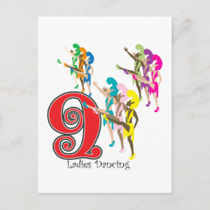 9 Dam Dancing Vykort