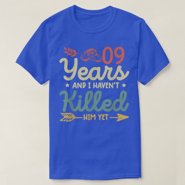 9:e bröllop-årsdagen, matchande par 9 ye t shirt (Design framsida)