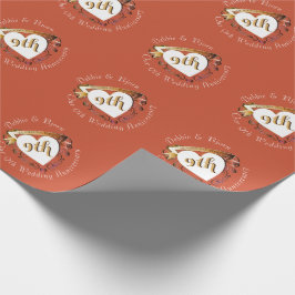 9:e Bröllop-årsdagen Terracotta Heart Medallion Presentpapper