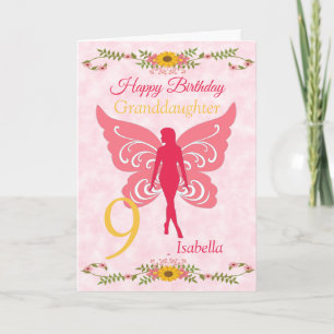 9:e fardotterns Rosa Fairy Birthday Kort