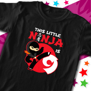 9:e födelsedag 9 Åldrade barn Party Little Ninja 9 T Shirt