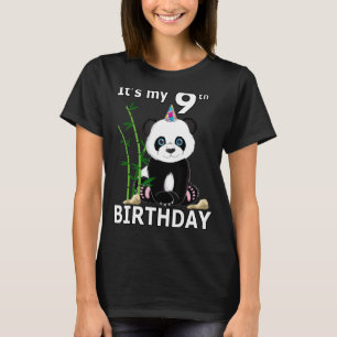 9:e födelsedag 9 år gammal Party-djurpanda 4 T Shirt