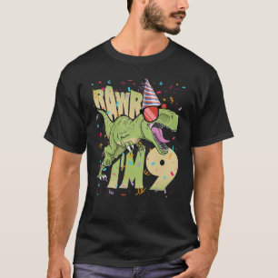 9:e födelsedag, 9:e Åldershajen. T-Rex, dinosaur R T Shirt