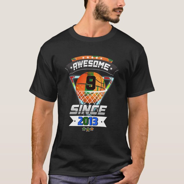 9:e födelsedag - Basketball Player 9 år gamla B T Shirt (Framsida)