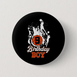 9:e födelsedag Basketboll tema Birthday Boy 9 Yrs Knapp