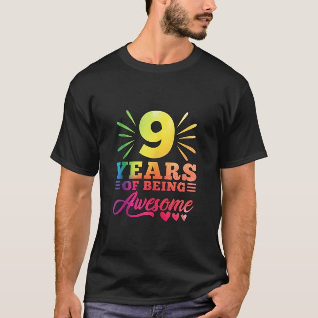 9:e födelsedag Dye 9 år gammal Bei 9-åring T Shirt (Framsida)