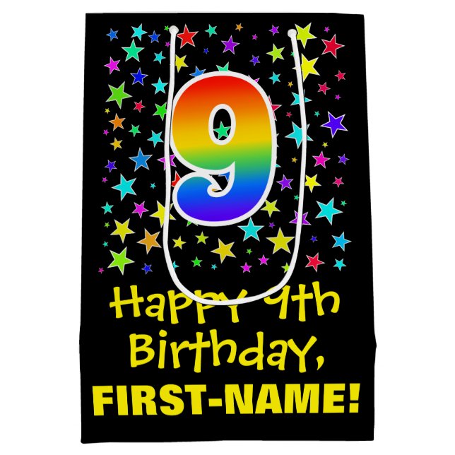 9:e födelsedag: färgstarka stjärnor Mönster och re (Baksidan)