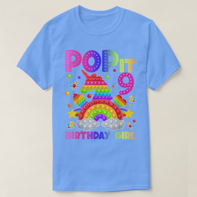 9:e födelsedag Fidget Leksak pop det födelsedagsfl T Shirt (Design framsida)
