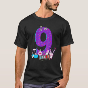 9:e födelsedag för småbarn, makeup 9:e födelsedag t shirt