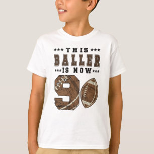 9:e födelsedag fotbollspelare 9-åring t shirt