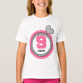 9:e födelsedag Gift Stars Hjärtans anpassade namn T-shirt