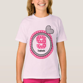 9:e födelsedag Gift Stars Hjärtans anpassade namn  Tee