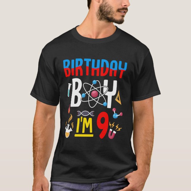 9:e födelsedag Girls Science Tema 9 år gammal Fu T Shirt (Framsida)