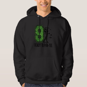 9:e födelsedag Golfer Boy Nine År Gold Player Hoodie