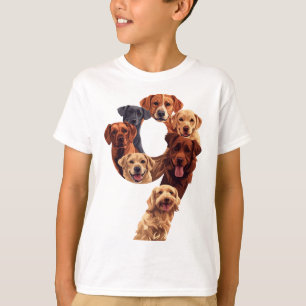 9:e födelsedag Hund, tre 9 år gammal barnpojke T Shirt