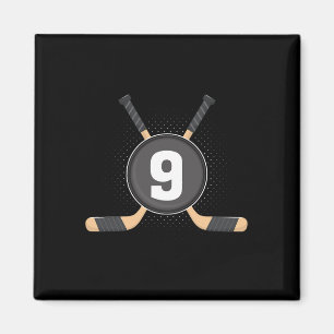 9:e födelsedag Ice Hockey 9 år gammal Théda Birthd Magnet
