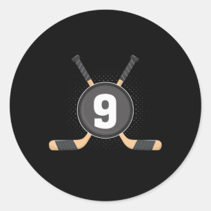 9:e födelsedag Ice Hockey 9 år gammal Théda Birthd Runt Klistermärke