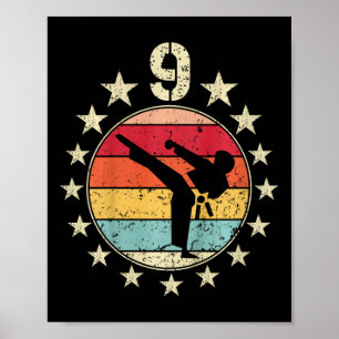 9:e födelsedag Karate 9:e året Gammal födelsedag Poster