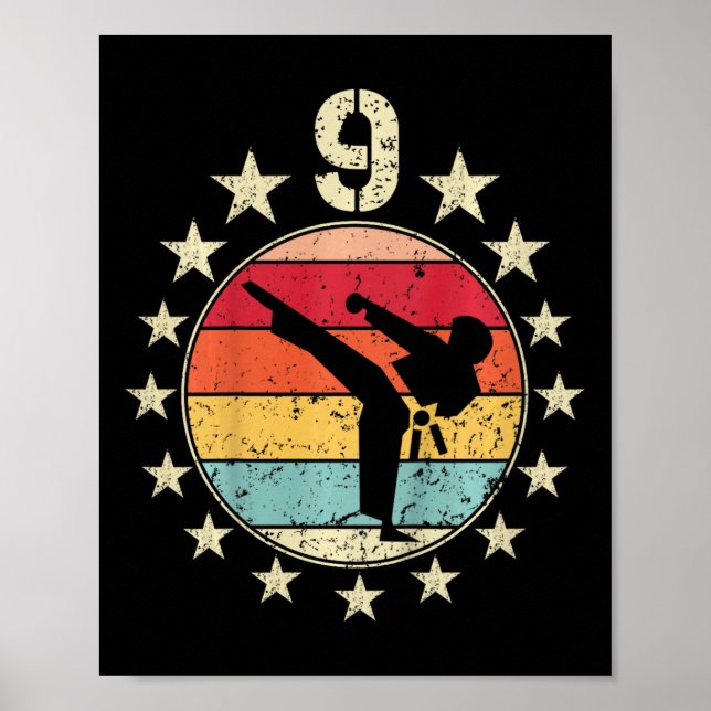 9:e födelsedag Karate 9:e året Gammal födelsedag Poster (Framsidan)