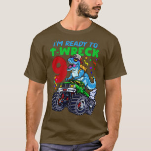 9:e födelsedag Monster Lastbil T Rex Shirt