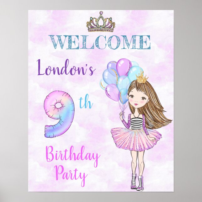 9:e födelsedag Princess Lavender Turcos Poster (Framsidan)
